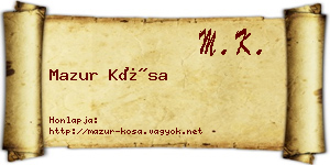 Mazur Kósa névjegykártya